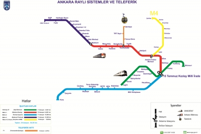 Çankaya Raylı Sistem Haritası